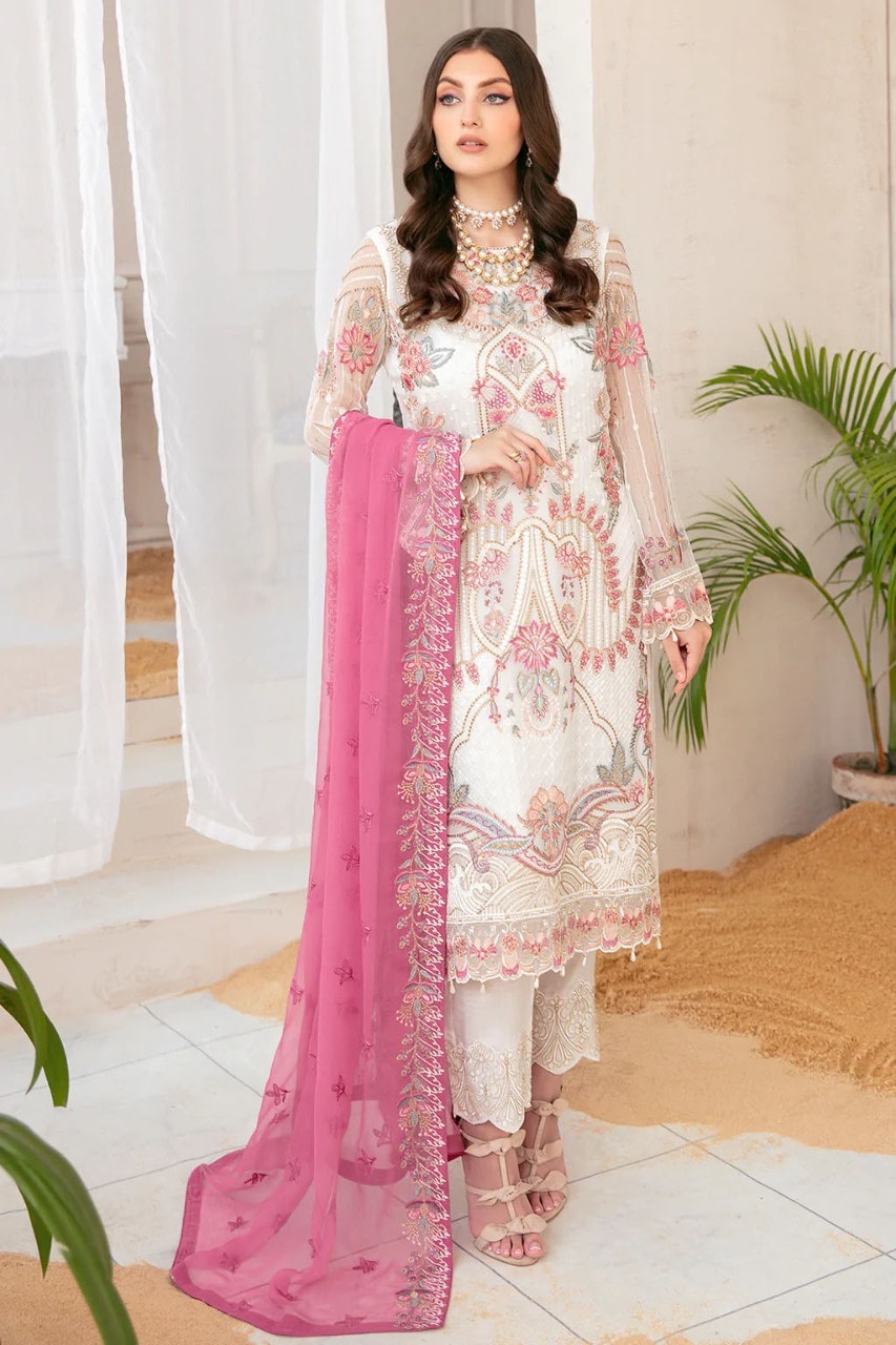 Unstitched  Salwar Kameez(Crime Pink)